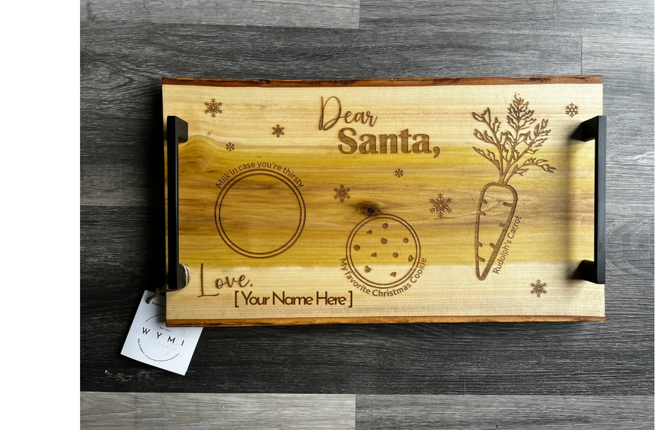 Solid Wood Santa Serving Tray